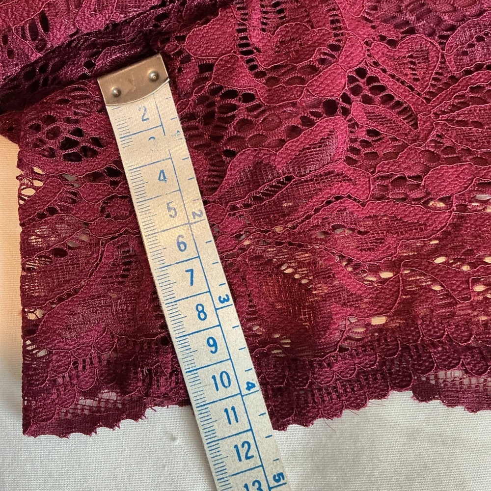 Maurices Long Sleeve All Over Lace Romper Burgundy Large NWT - Picture 10 of 13